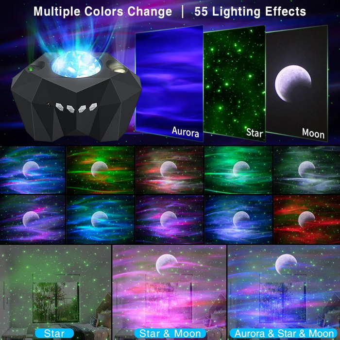 Starry Sky Projector With Moon And Music Sync