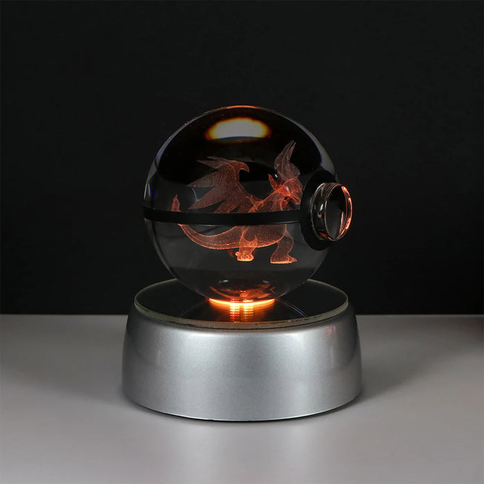 3D Crystal Ball Charizard LED Night Light