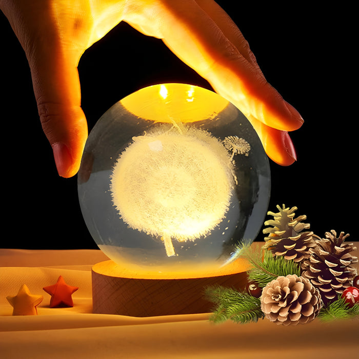 3D Crystal Ball Dandelion LED Night Light