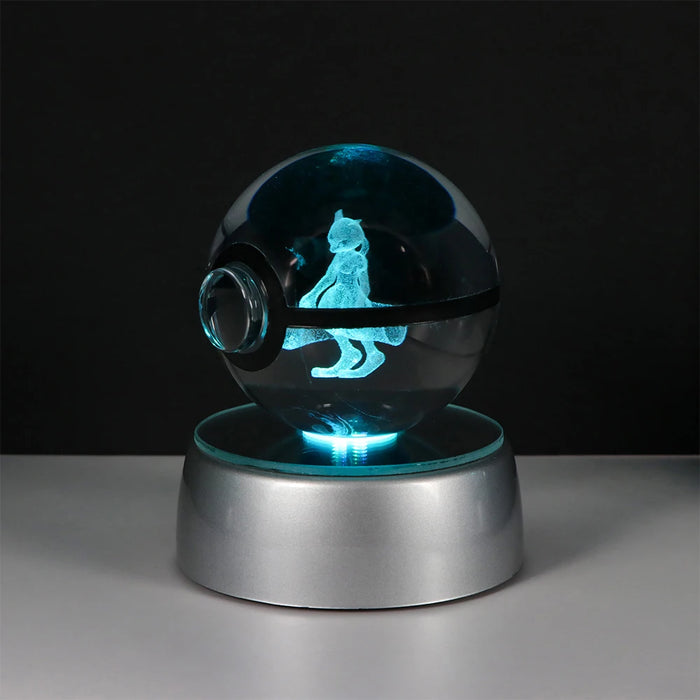 3D Crystal Ball Mewtwo LED Night Light