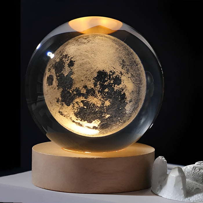 3D Crystal Ball Moon LED Night Light