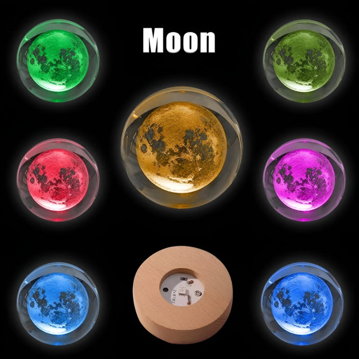 3D Crystal Ball Moon LED Night Light