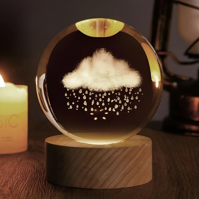 3D Crystal Ball Rain Cloud LED Night Light