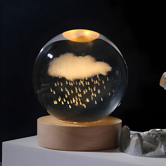 3D Crystal Ball Rain Cloud LED Night Light