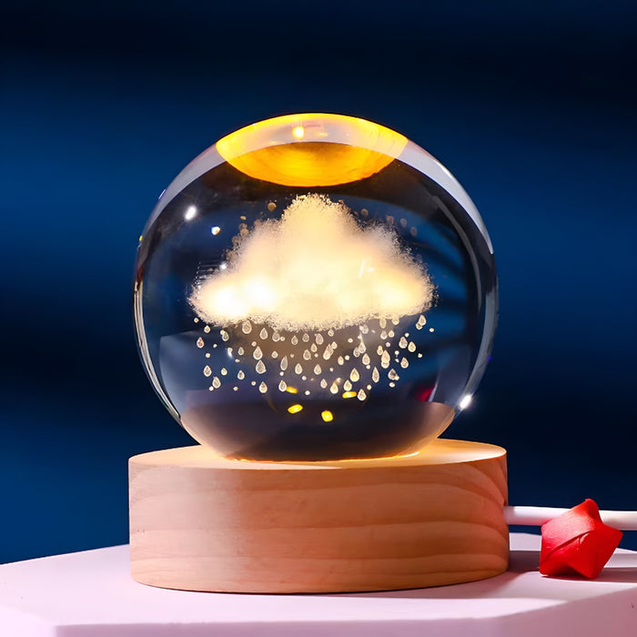 3D Crystal Ball Rain Cloud LED Night Light