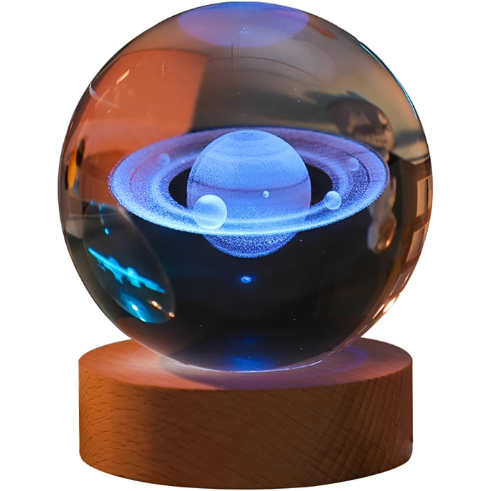 3D Crystal Ball Saturn LED Night Light