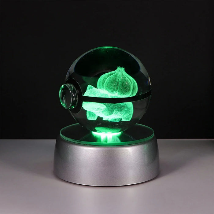 Illuminated Crystal Sphere With Rotating LED Base