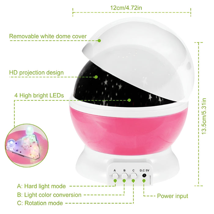 Rotating Starry Sky Night Light Projector