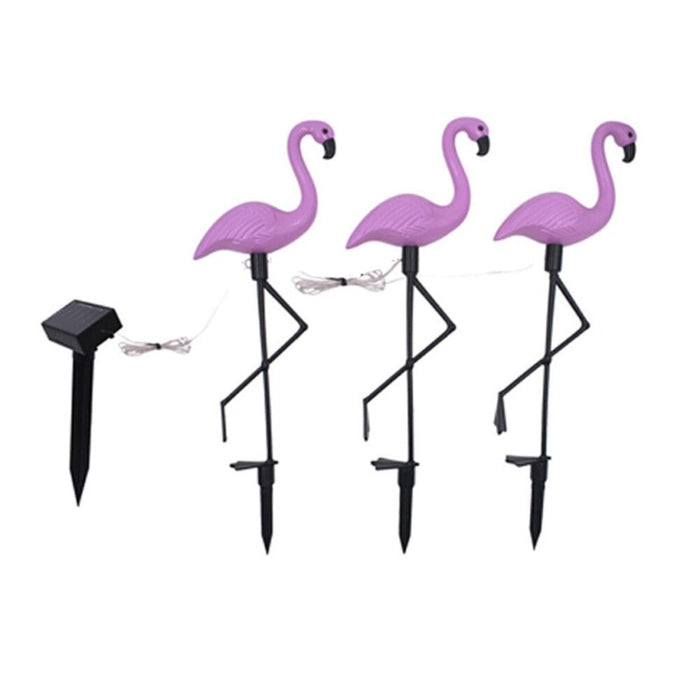 Solar Power Pink Flamingo Garden Decor Light