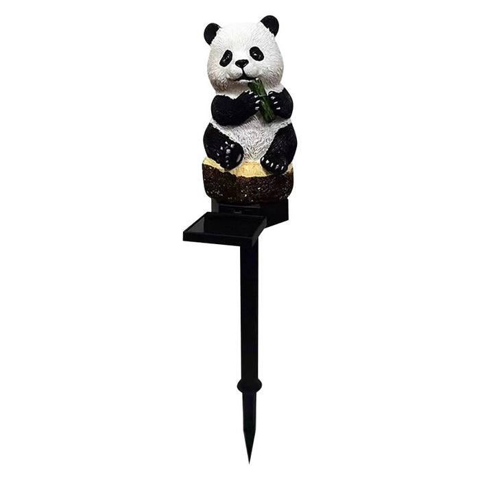 Outdoor Decor Waterproof Resin Panda LED Solar Lamp