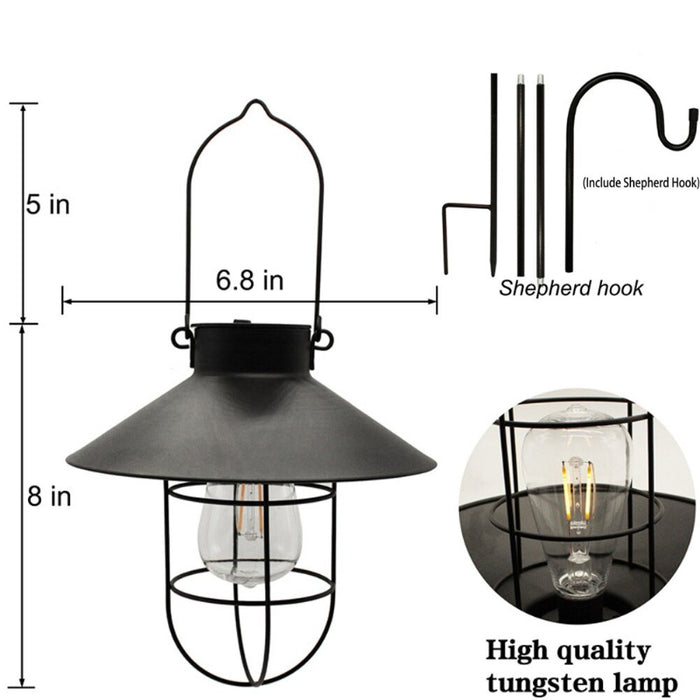 Outdoor Hanging Waterproof Metal Solar LED Lantern