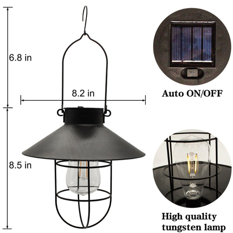 Outdoor Hanging Waterproof Metal Solar LED Lantern