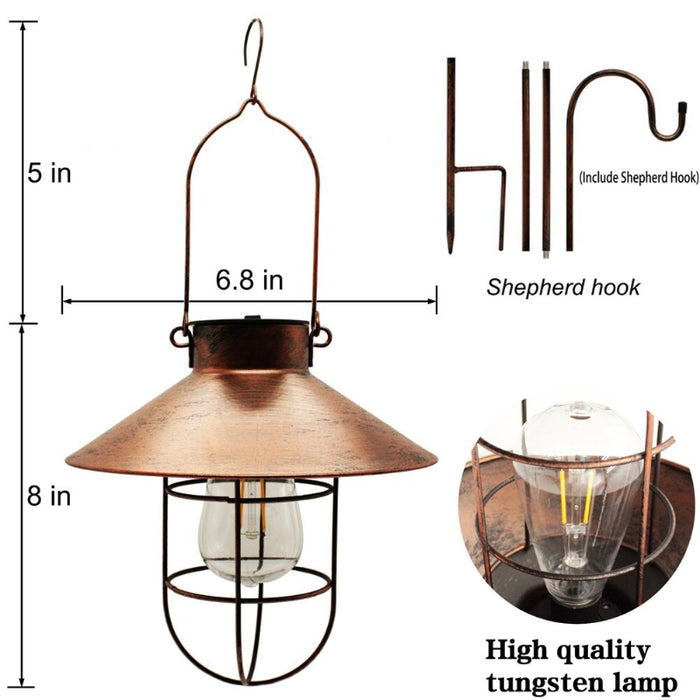 Outdoor Hanging Waterproof Metal Solar LED Lantern