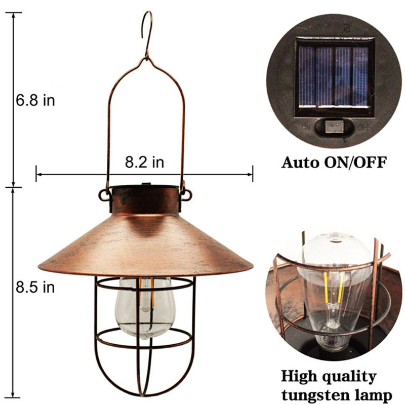 Outdoor Hanging Waterproof Metal Solar LED Lantern