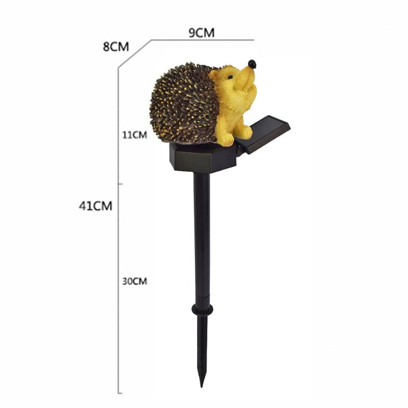 Outdoor Decor Waterproof Resin Hedgehog LED Solar Lamp