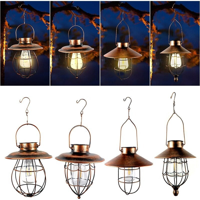 Retro LED Solar Lantern Hanging Lamps