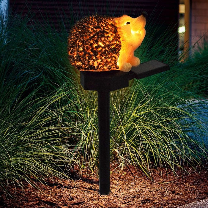 Outdoor Decor Waterproof Resin Hedgehog LED Solar Lamp