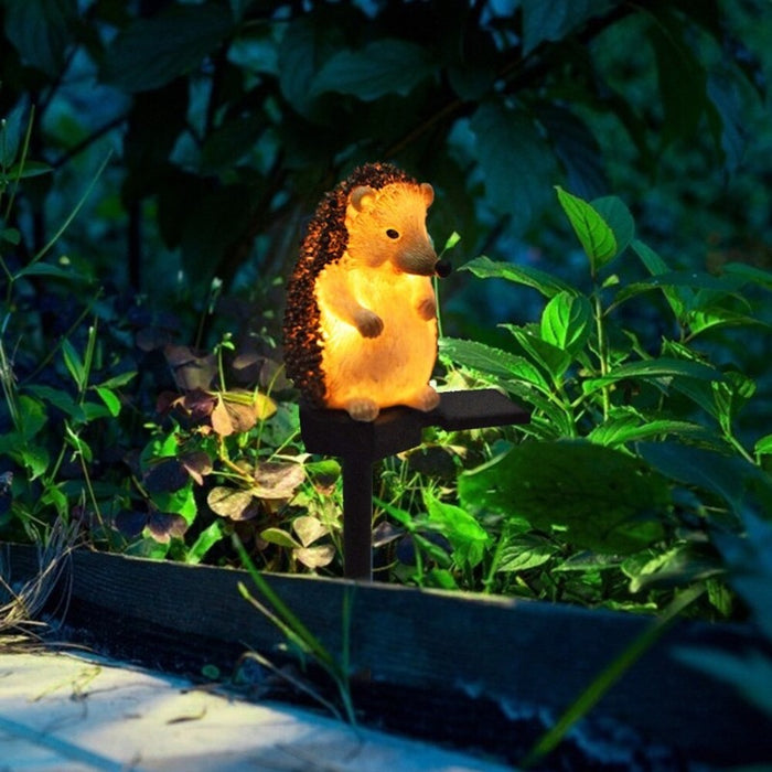 Outdoor Decor Waterproof Resin Hedgehog LED Solar Lamp