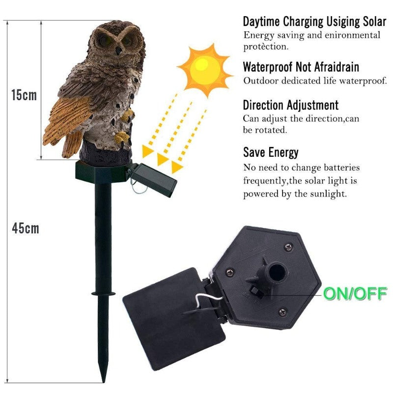 Home Decor Owl LED Solar Lamp