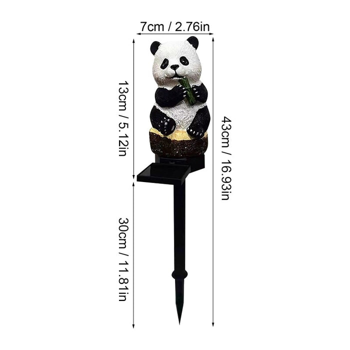 Outdoor Decor Waterproof Resin Panda LED Solar Lamp