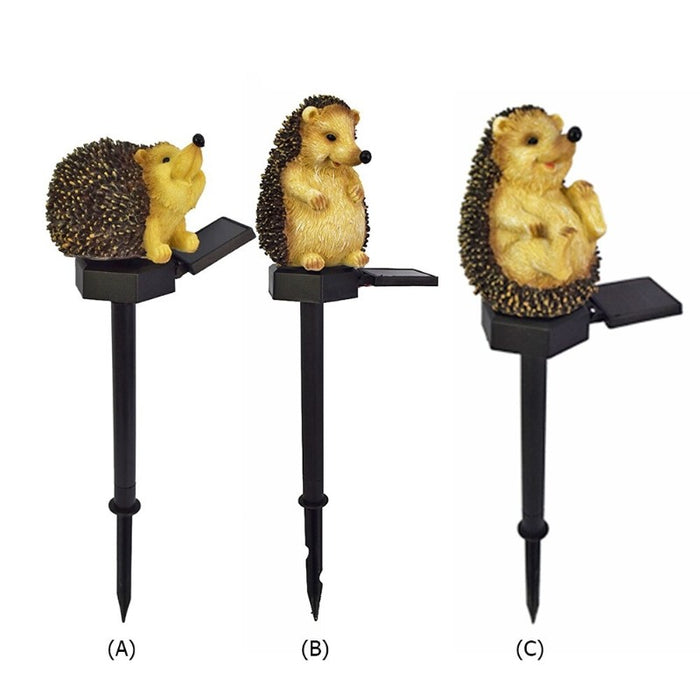 Outdoor Decor Waterproof Resin Hedgehog LED Solar Lamp