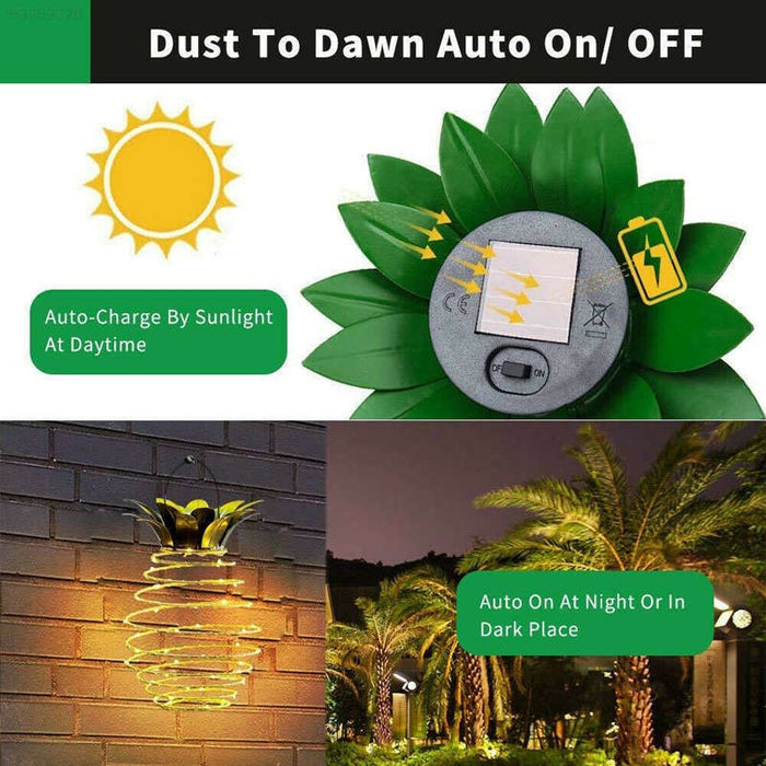 Pineapple 25 LED Hanging Solar Lamp