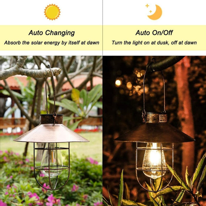 Outdoor Hanging Waterproof Metal Solar LED Lantern